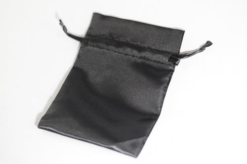 2 Pack of Large Black Satin Gift Bag Game Dice Bag Counter Pouch 4"x 6"