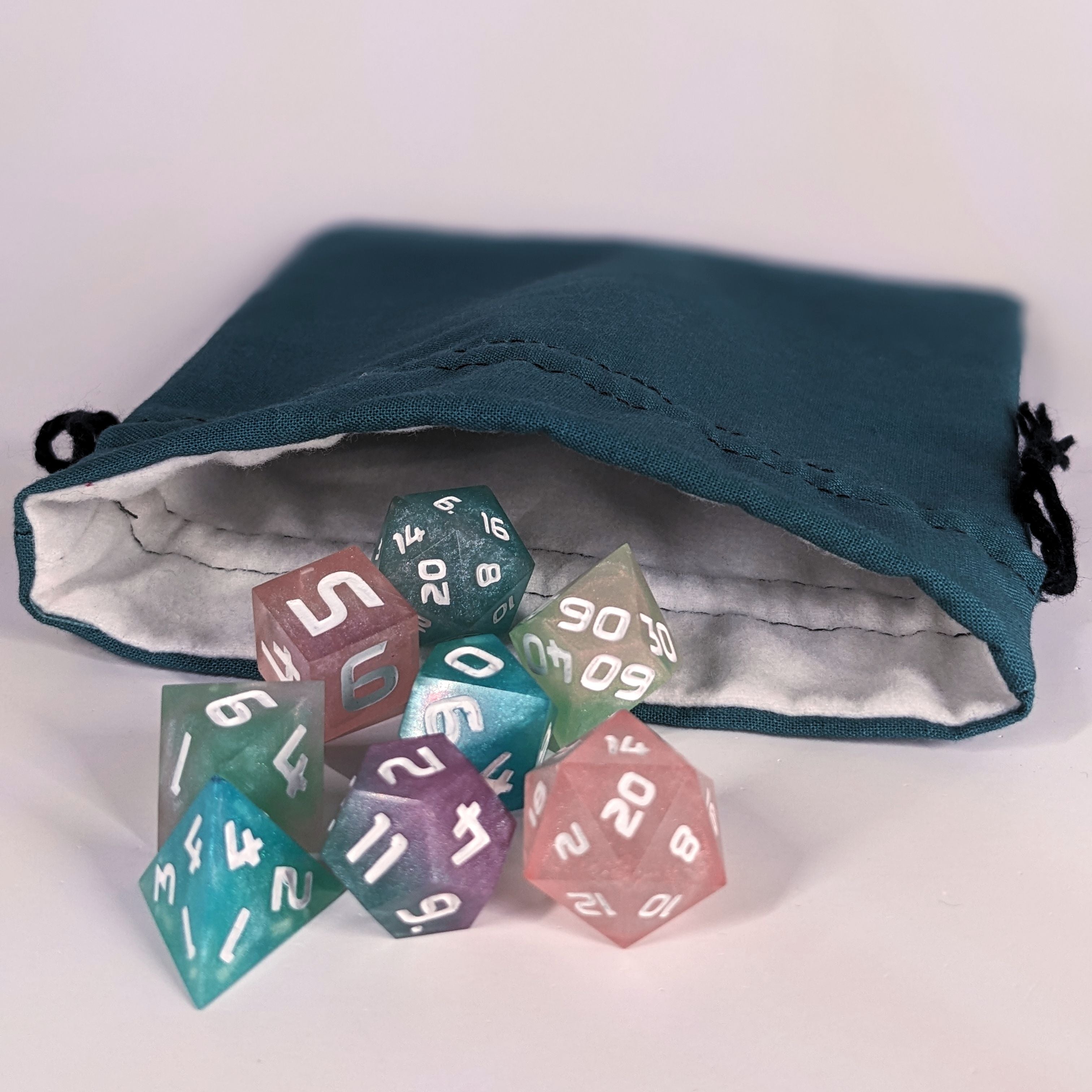 Teal Medium Dice Bag