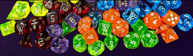Translucent Polyhedral Lavender/gold 7-Die Set (with bonus die)